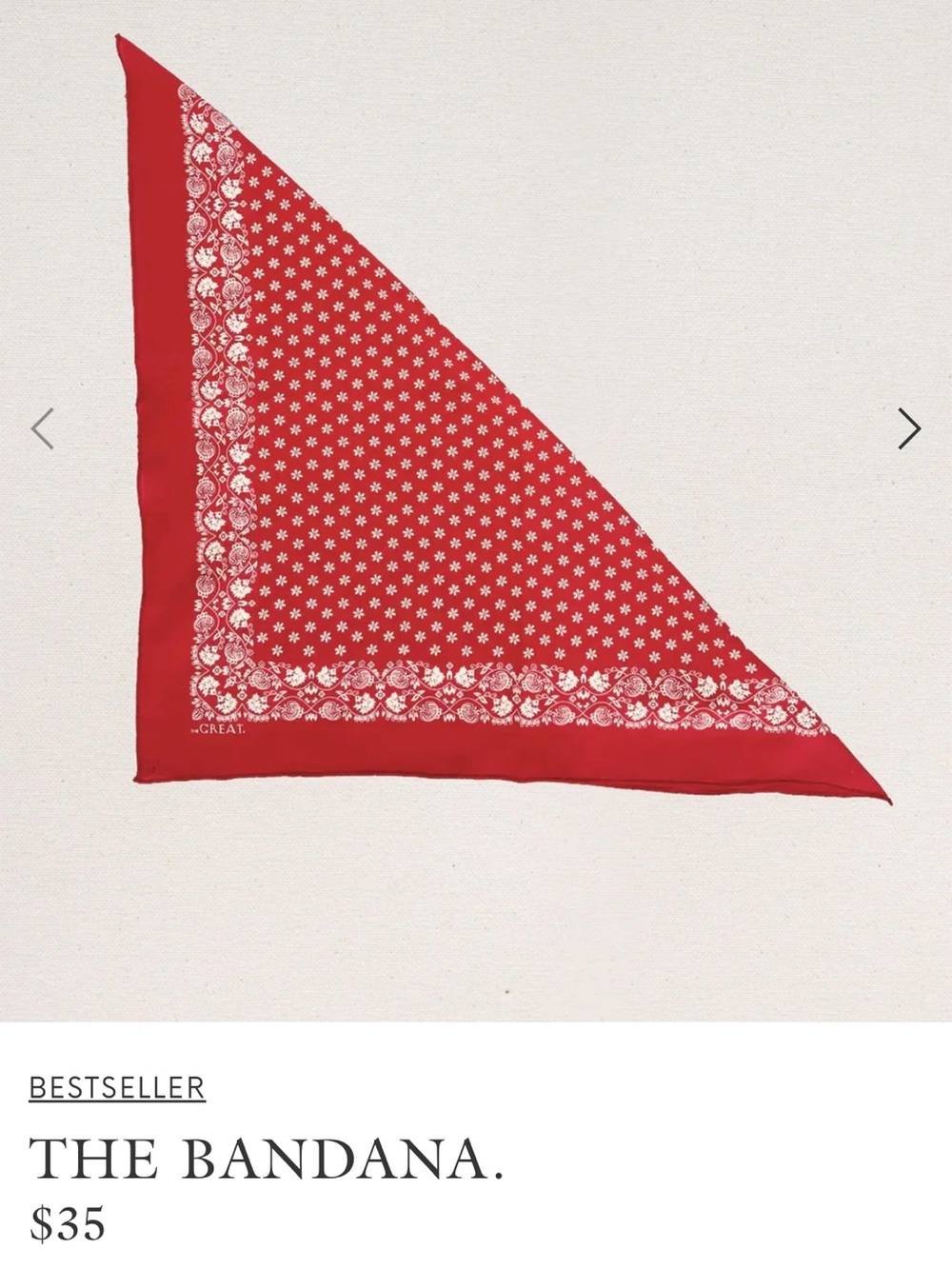 The Great red scarf with floral detailing